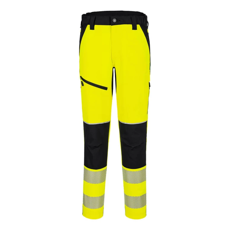 Pantalón de Trabajo Alta Visibilidad Multibolsillos Impermeable Elástico Portwest T140