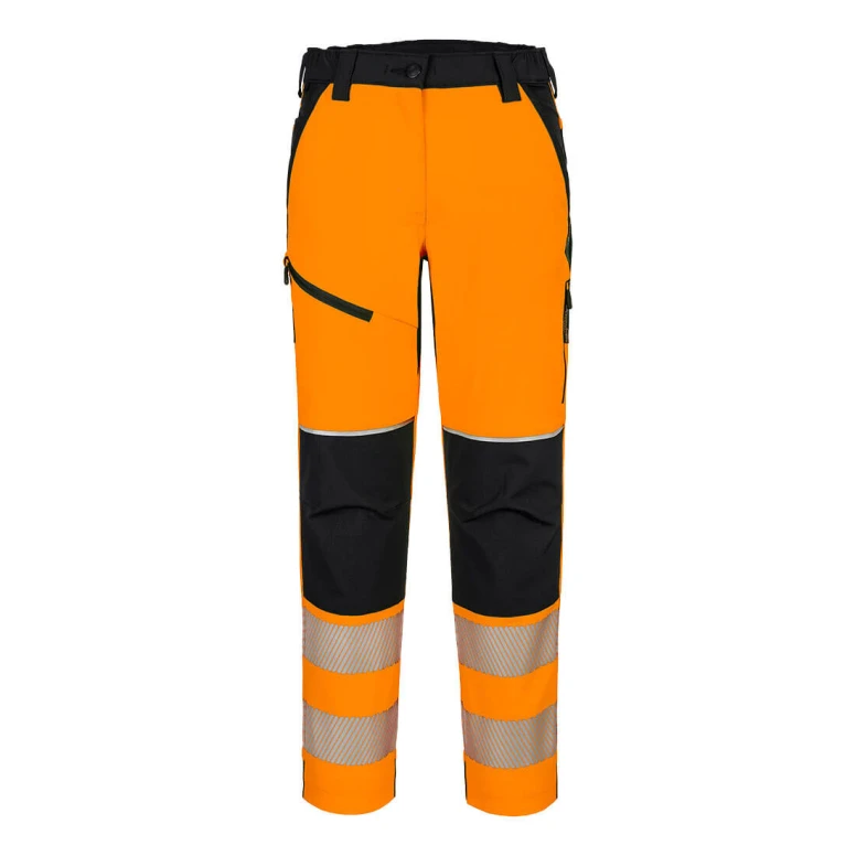 Pantalón de Trabajo Alta Visibilidad Multibolsillos Impermeable Elástico Mujer Portwest T141