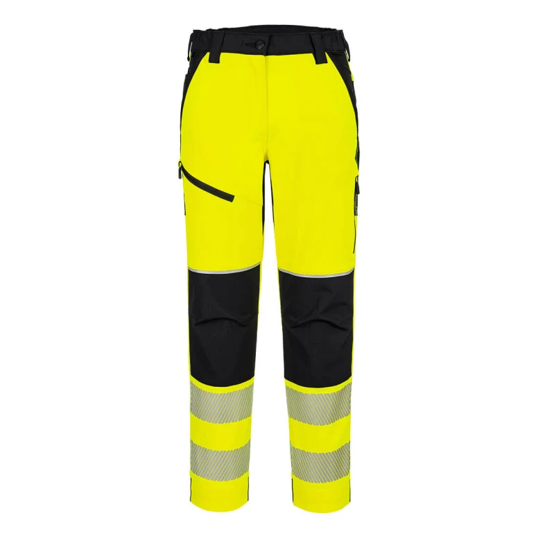 Pantalón de Trabajo Alta Visibilidad Multibolsillos Impermeable Elástico Mujer Portwest T141