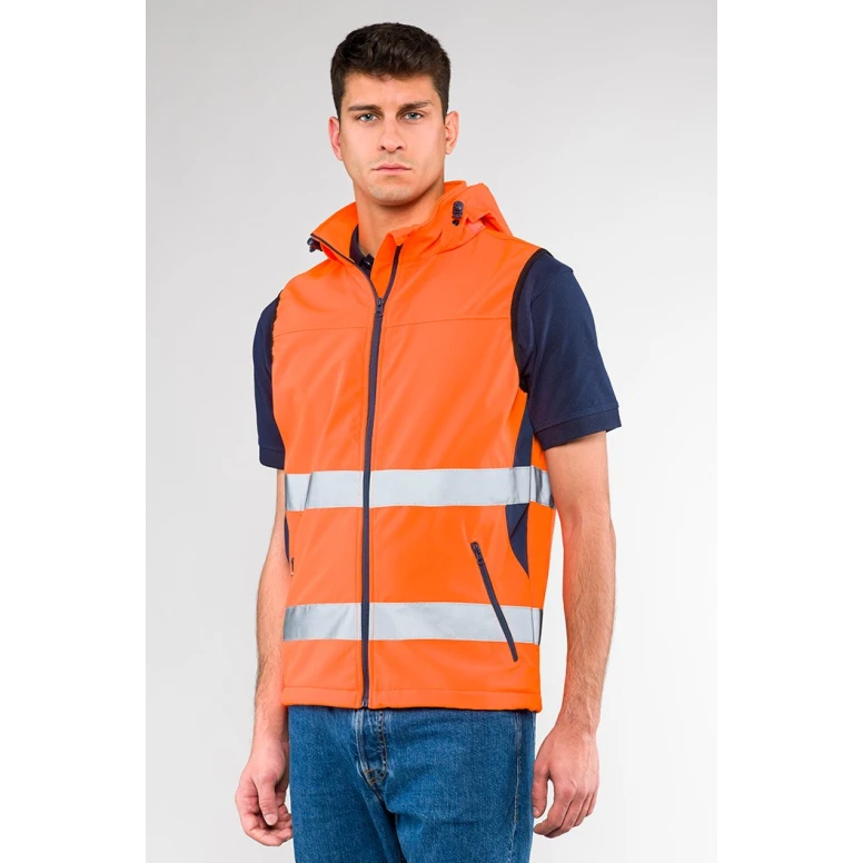 Chaleco de Trabajo Alta Visibilidad con Capucha Cremallera Completa Sottozero Ecolight 2690
