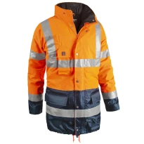 Parka de Trabajo Alta Visibilidad Multibolsillos Impermeable Sottozero Bi Road 2302