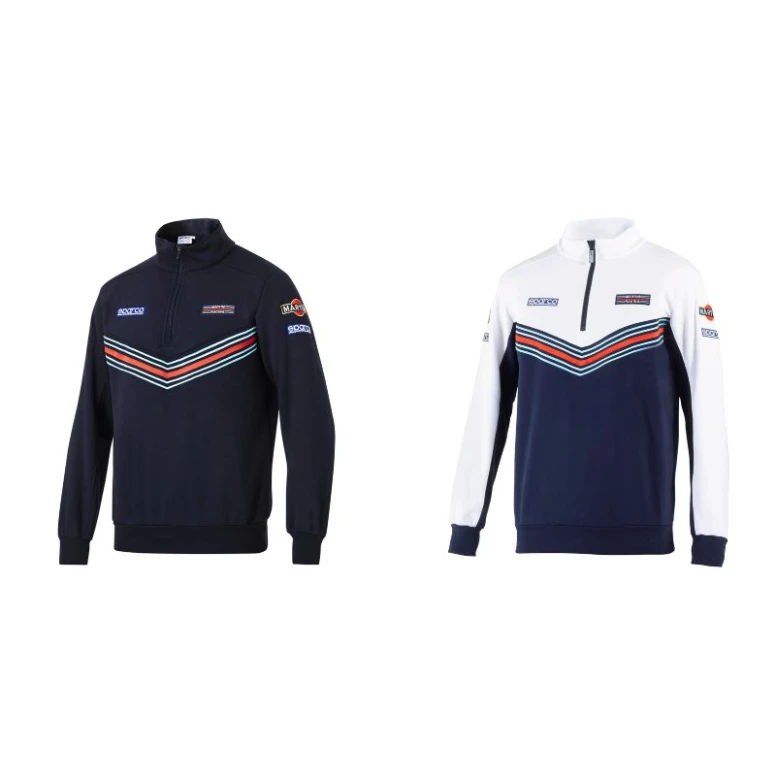 Sudadera de trabajo media cremallera Sparco Martini Racing Half Zip Sweatshirt 013037MR
