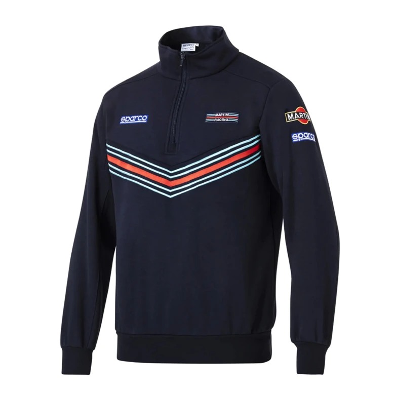Sudadera de trabajo media cremallera Sparco Martini Racing Half Zip Sweatshirt 013037MR