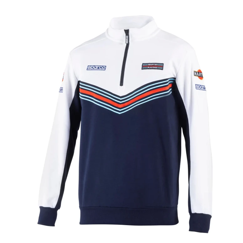 Sudadera de trabajo media cremallera Sparco Martini Racing Half Zip Sweatshirt 013037MR