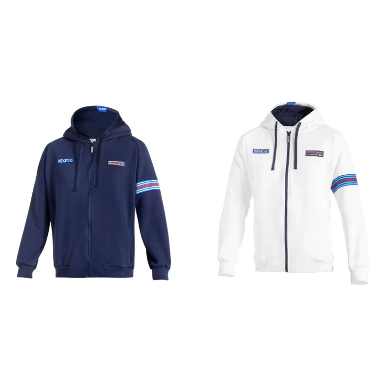 Sudadera de trabajo con cremallera completa y capucha Sparco Martini Racing Hooded Full Zip BMF0013D0