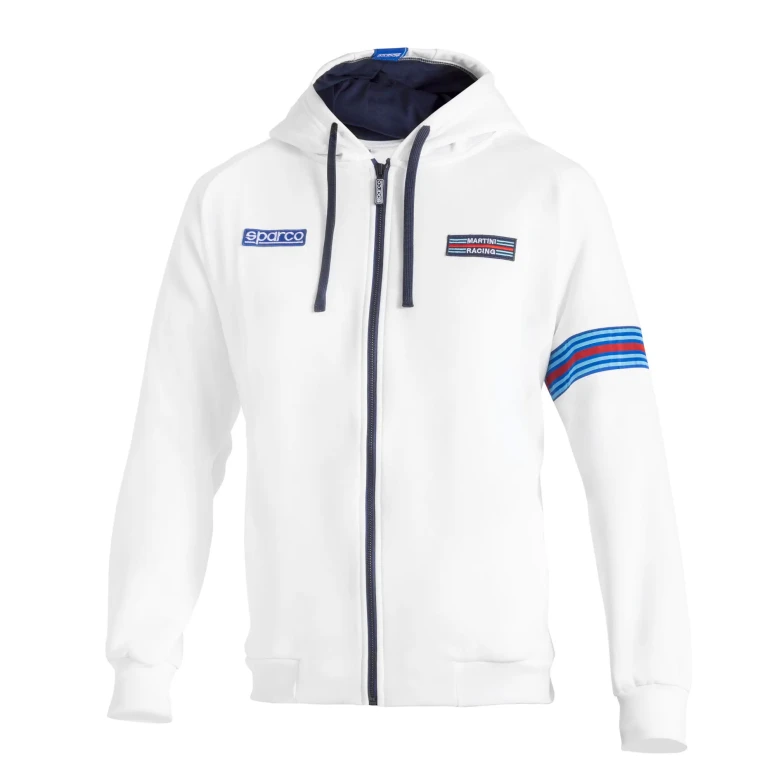 Sudadera de trabajo con cremallera completa y capucha Sparco Martini Racing Hooded Full Zip BMF0013D0