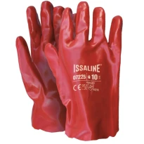 12 Pares - Guantes de trabajo recubiertos de PVC y algodón 27 cm - Issa Line 07225