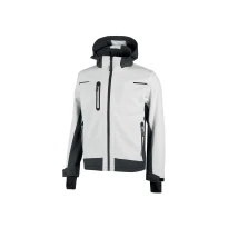 Chaqueta de trabajo Softshell multibolsillos elástica impermeable cortaviento U-Power Space White WFU187