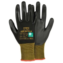 12 Piezas - Guantes de Trabajo de Nitrilo Cofra Synto G013