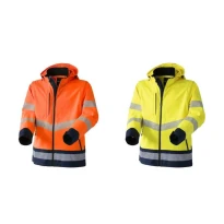 Chaqueta de trabajo alta visibilidad Softshell stretch multibolsillos impermeable con capucha Rossini Hook Hi-Vis HH263