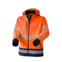 Chaqueta de trabajo alta visibilidad Softshell stretch multibolsillos impermeable con capucha Rossini Hook Hi-Vis HH263 2