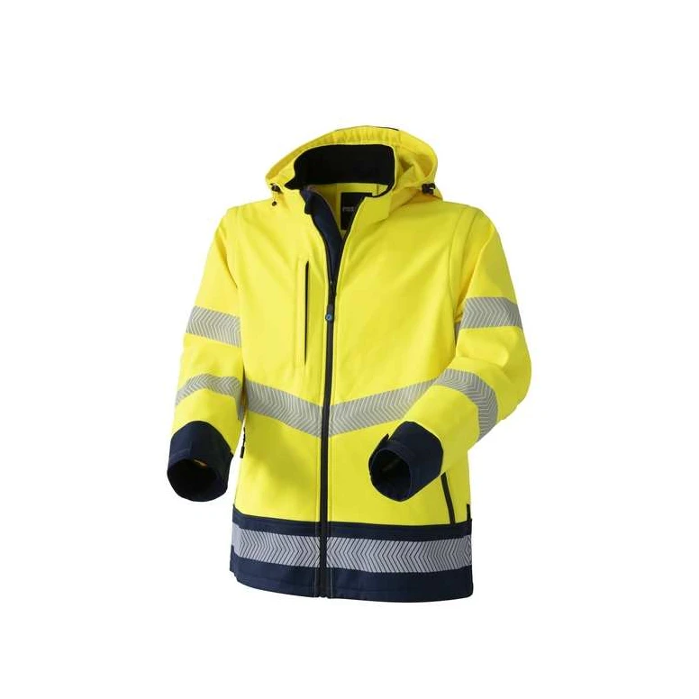 Chaqueta de trabajo alta visibilidad Softshell stretch multibolsillos impermeable con capucha Rossini Hook Hi-Vis HH263