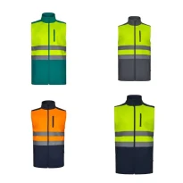 Chaleco de trabajo alta visibilidad Softshell stretch bicolor multibolsillos Velilla 305906