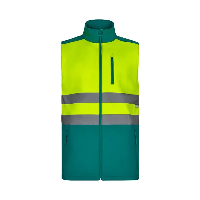 Chaleco de trabajo alta visibilidad Softshell stretch bicolor multibolsillos Velilla 305906