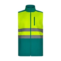 Chaleco de trabajo alta visibilidad Softshell stretch bicolor multibolsillos Velilla 305906