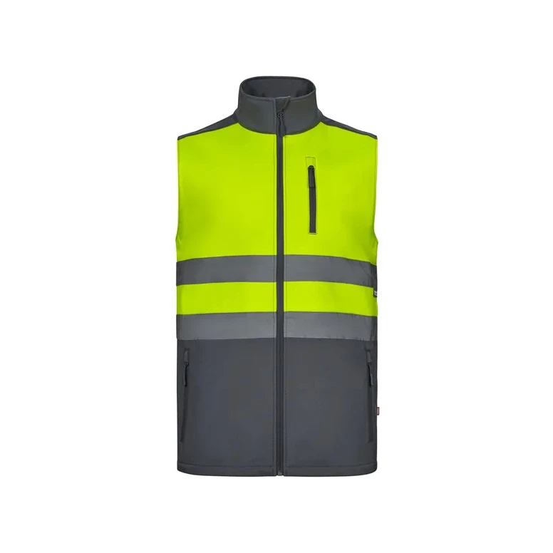 Chaleco de trabajo alta visibilidad Softshell stretch bicolor multibolsillos Velilla 305906