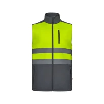 Chaleco de trabajo alta visibilidad Softshell stretch bicolor multibolsillos Velilla 305906