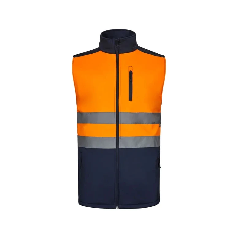 Chaleco de trabajo alta visibilidad Softshell stretch bicolor multibolsillos Velilla 305906