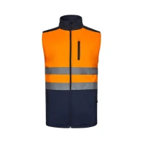 Chaleco de trabajo alta visibilidad Softshell stretch bicolor multibolsillos Velilla 305906