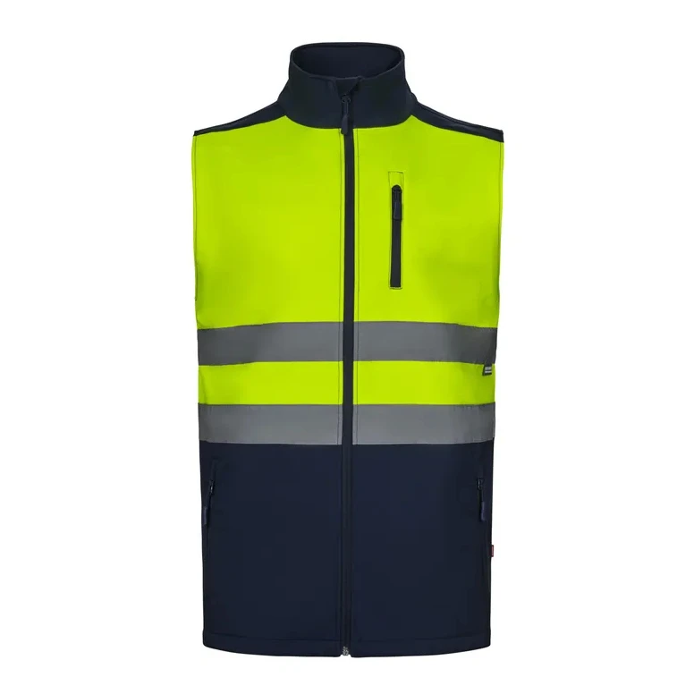Chaleco de trabajo alta visibilidad Softshell stretch bicolor multibolsillos Velilla 305906