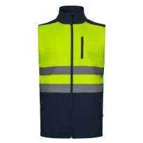 Chaleco de trabajo alta visibilidad Softshell stretch bicolor multibolsillos Velilla 305906