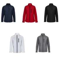 Chaqueta de trabajo Softshell stretch multibolsillos con cremallera larga para mujer Velilla 206005W