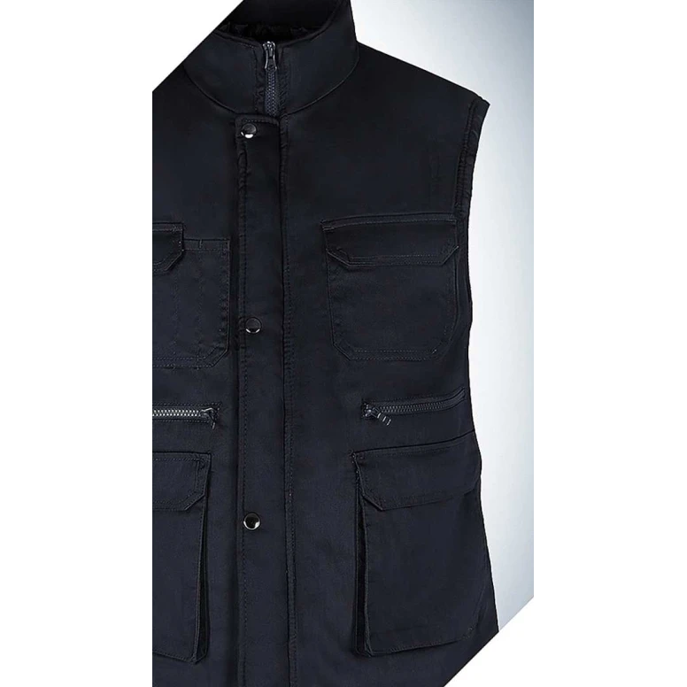 Chaqueta de trabajo multibolsillos con mangas desmontables con cremallera invierno 279BN