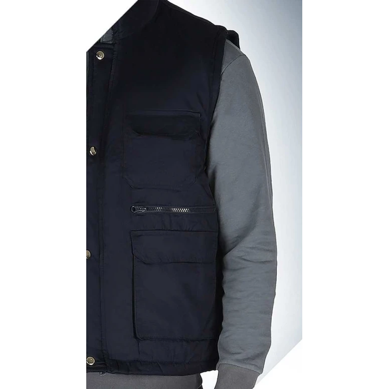 Chaqueta de trabajo multibolsillos con mangas desmontables con cremallera invierno 279BN