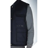 Chaqueta de trabajo multibolsillos con mangas desmontables con cremallera invierno 279BN