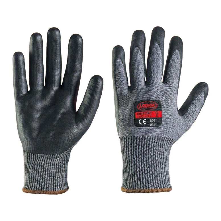 12 Pares - Guantes de trabajo recubiertos de nitrilo Logica DINFORT