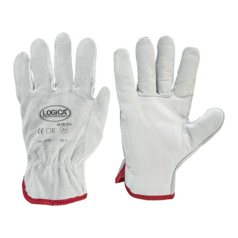 10 Pares - Guantes de trabajo en piel serraje Logica 103E