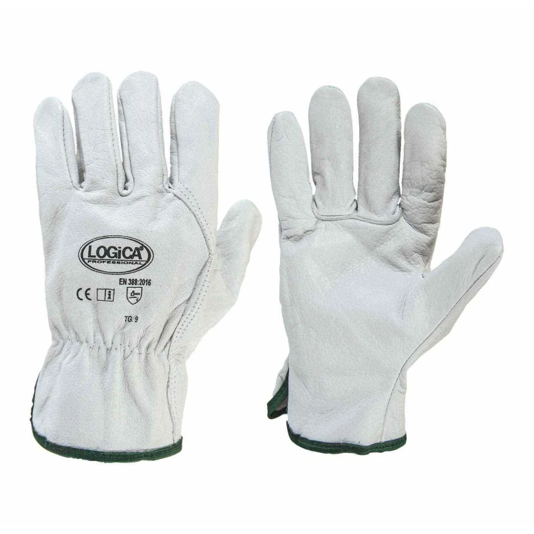 100 Pares - Guantes de trabajo en piel flor Logica 114E2SB