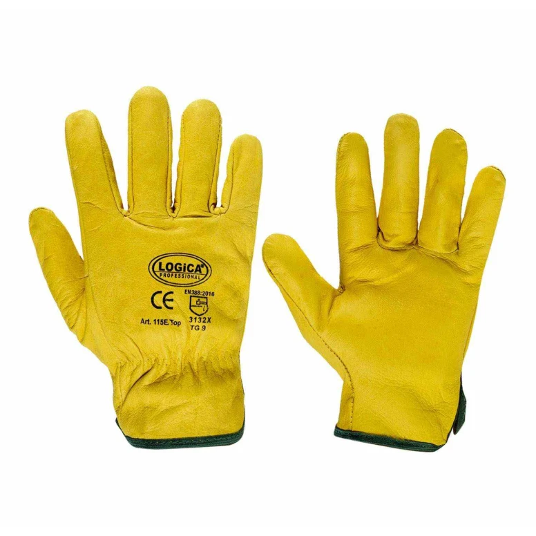 10 Pares - Guantes de trabajo en piel flor Logica 115ETOP