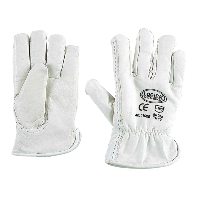 10 Pares - Guantes de trabajo en piel flor Logica 116EB