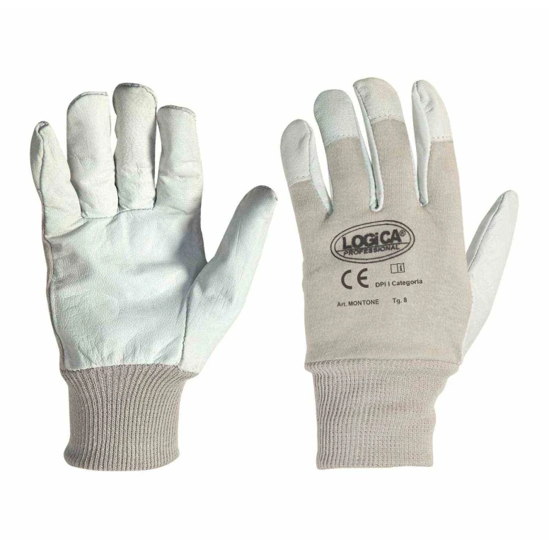 10 Pares - Guantes de Trabajo de Cuero Logica MONTONE
