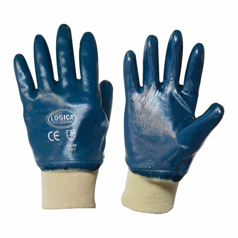 12 Pares - Guantes de Trabajo Recubiertos en Nitrilo Logica 0050S