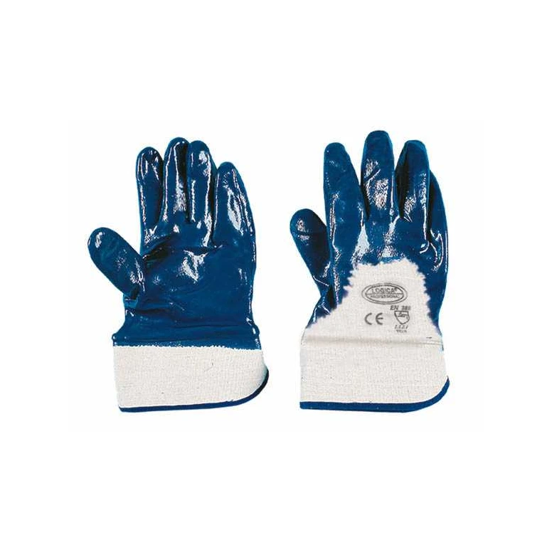 12 Pares - Guantes de Trabajo Recubiertos en Nitrilo Logica 0170S