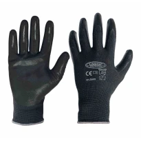 12 Pares - Guantes de Trabajo Recubiertos en Nitrilo Logica DARK