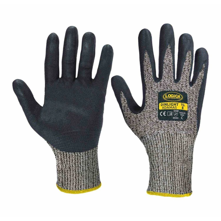 12 Pares - Guantes de Trabajo Anticorte Logica DINLIGHT