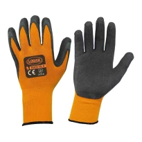 12 Pares - Guantes de Trabajo Recubiertos en Látex Logica DUCK