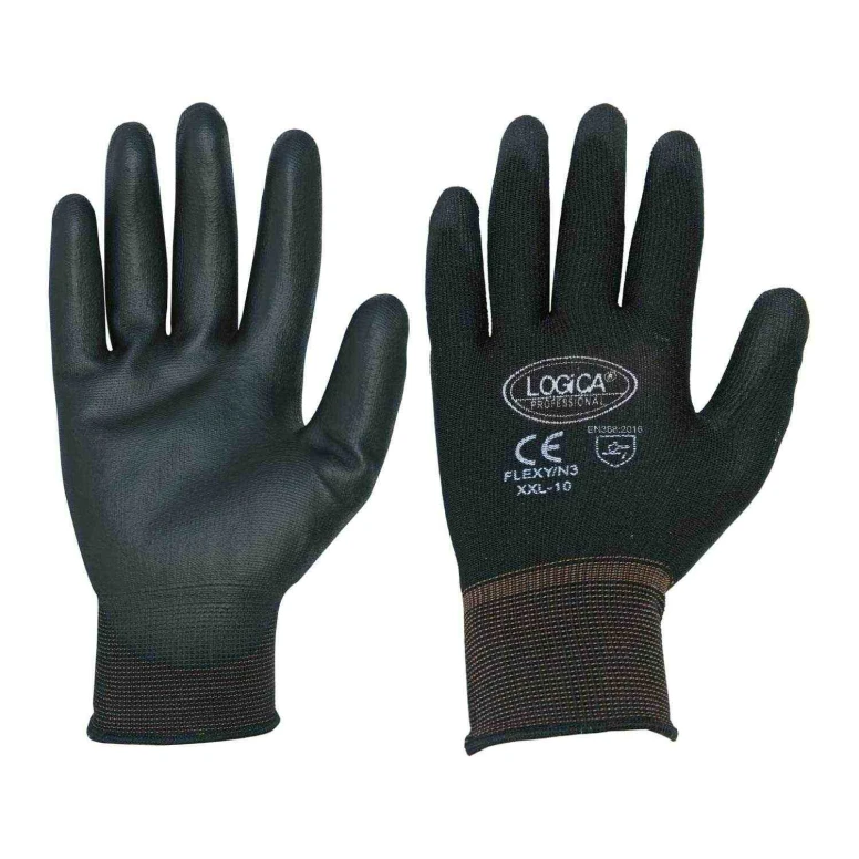 12 Pares - Guantes de Trabajo Recubiertos en Poliéster Logica FLEXY/N3