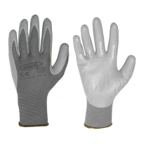 12 Pares - Guantes de trabajo recubiertos en nitrilo Logica GS110