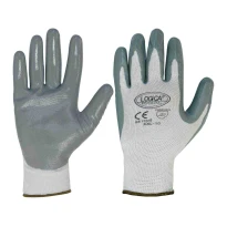 12 Pares - Guantes de trabajo recubiertos en nitrilo Logica GS110/S