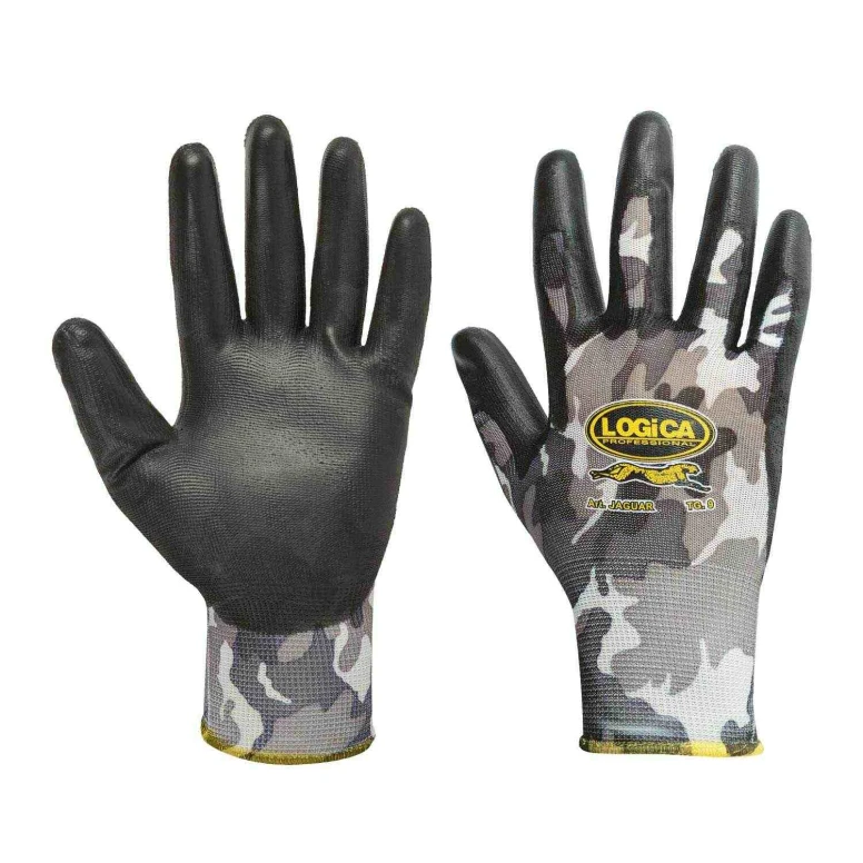 12 Pares - Guantes de trabajo recubiertos en poliuretano Logica JAGUAR