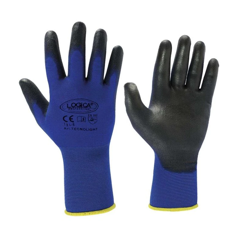 12 Pares - Guantes de trabajo recubiertos de nitrilo Logica TECNOLIGHT
