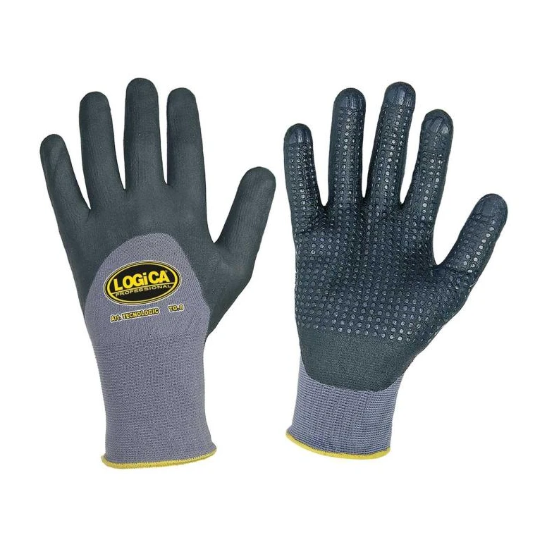 12 Pares - Guantes de trabajo recubiertos de nitrilo Logica TECNOLOGIC
