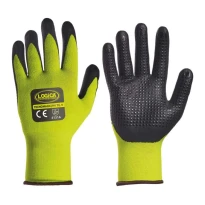 12 pares - Guantes de trabajo alta visibilidad recubiertos de nitrilo Logica TECNOMAGIC/HV