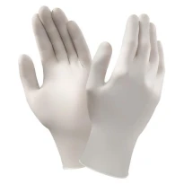 Guantes de látex desechables blancos SIN POLVO de alta calidad - 100 unidades