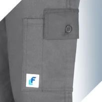Pantalón Económico Gris Multibolsillos Algodón 100% Massaua Acolchado Forrado Invierno