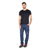Pantalón Económico Azul Multibolsillos Algodón 100% Massaua Relleno de Franela Invierno 2